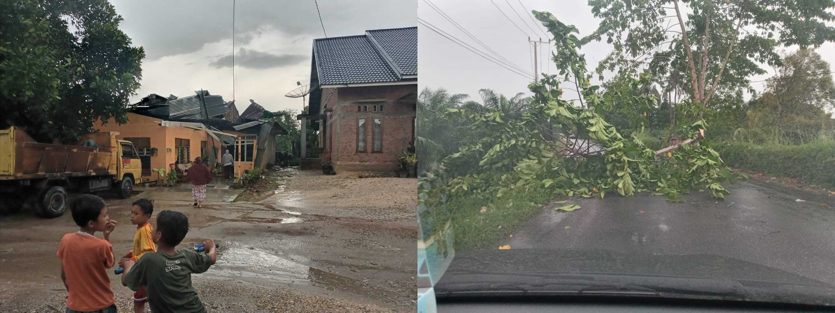 Angin Kencang Melanda Kota Langsa, Puluhan Rumah Warga Rusak